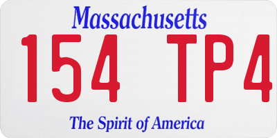 MA license plate 154TP4