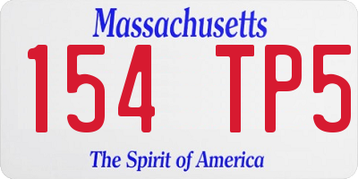 MA license plate 154TP5