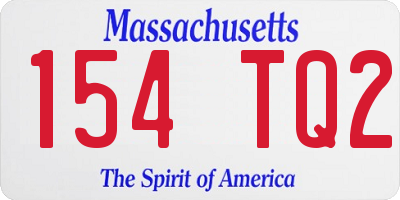 MA license plate 154TQ2