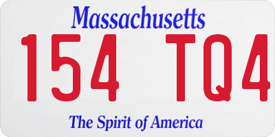 MA license plate 154TQ4
