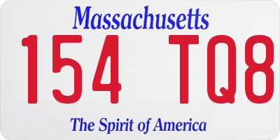 MA license plate 154TQ8