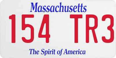 MA license plate 154TR3