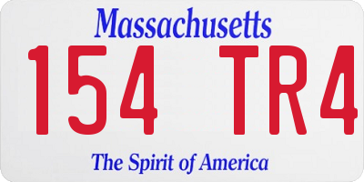 MA license plate 154TR4