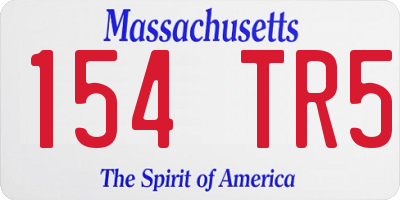 MA license plate 154TR5