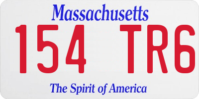 MA license plate 154TR6