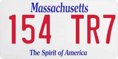 MA license plate 154TR7