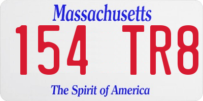 MA license plate 154TR8