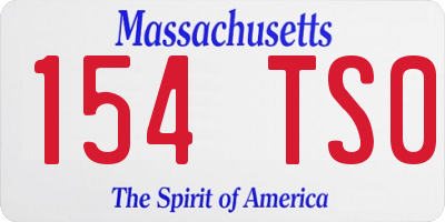 MA license plate 154TS0