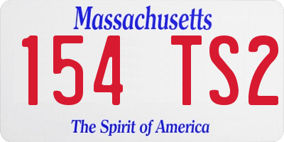 MA license plate 154TS2