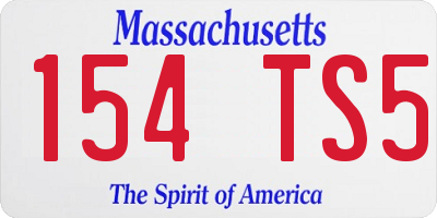 MA license plate 154TS5
