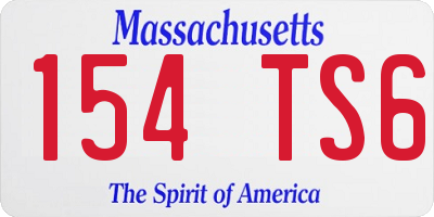 MA license plate 154TS6