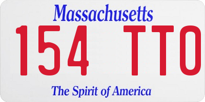 MA license plate 154TT0