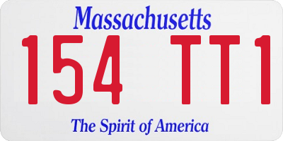MA license plate 154TT1