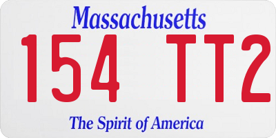 MA license plate 154TT2