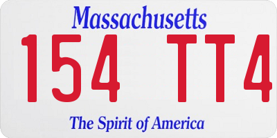 MA license plate 154TT4