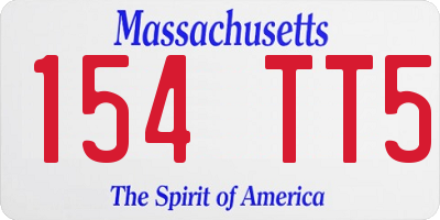 MA license plate 154TT5