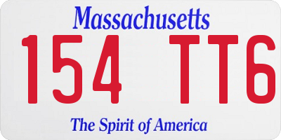 MA license plate 154TT6