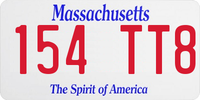 MA license plate 154TT8