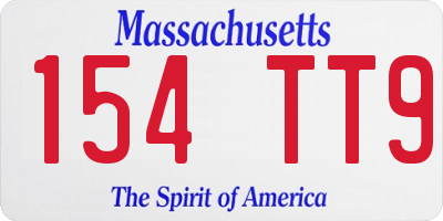 MA license plate 154TT9
