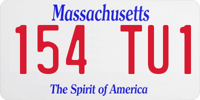 MA license plate 154TU1