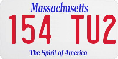 MA license plate 154TU2
