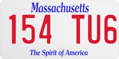 MA license plate 154TU6