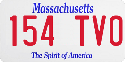 MA license plate 154TV0