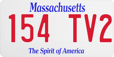 MA license plate 154TV2