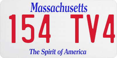 MA license plate 154TV4