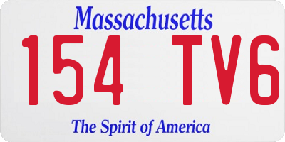 MA license plate 154TV6