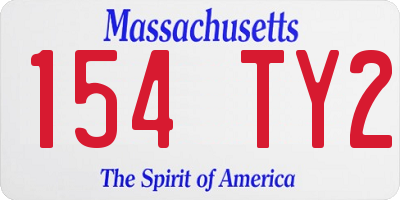 MA license plate 154TY2
