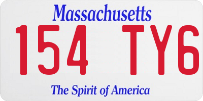 MA license plate 154TY6