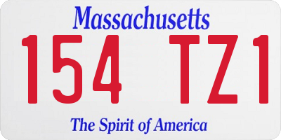 MA license plate 154TZ1