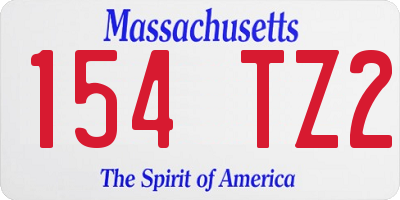 MA license plate 154TZ2