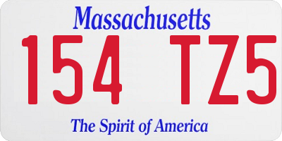 MA license plate 154TZ5