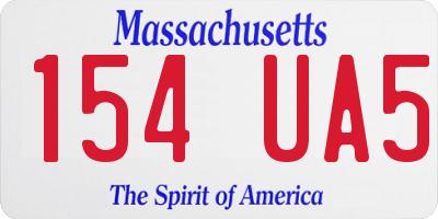MA license plate 154UA5