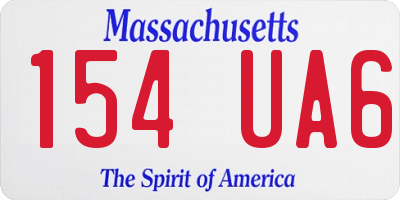 MA license plate 154UA6