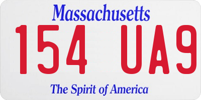 MA license plate 154UA9