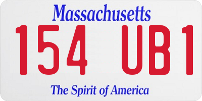 MA license plate 154UB1
