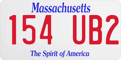 MA license plate 154UB2