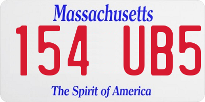 MA license plate 154UB5