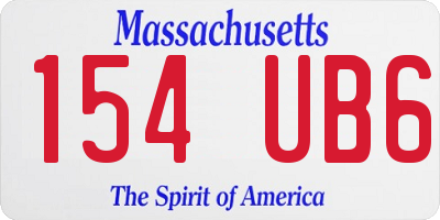 MA license plate 154UB6