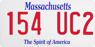 MA license plate 154UC2