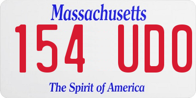 MA license plate 154UD0