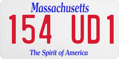 MA license plate 154UD1