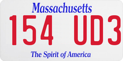 MA license plate 154UD3