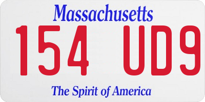 MA license plate 154UD9
