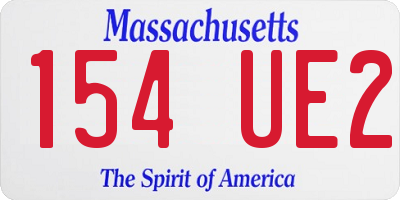 MA license plate 154UE2