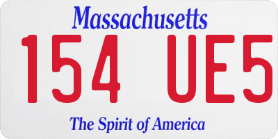 MA license plate 154UE5