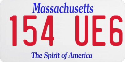 MA license plate 154UE6